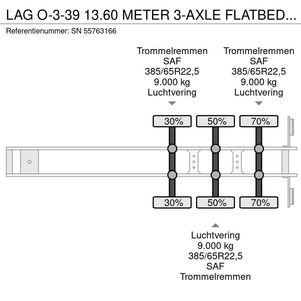 LAG O-3-39 13.60 METER 3-AXLE FLATBED (4 IDENTICAL UNI Semirremolques de plataformas planas/laterales abatibles