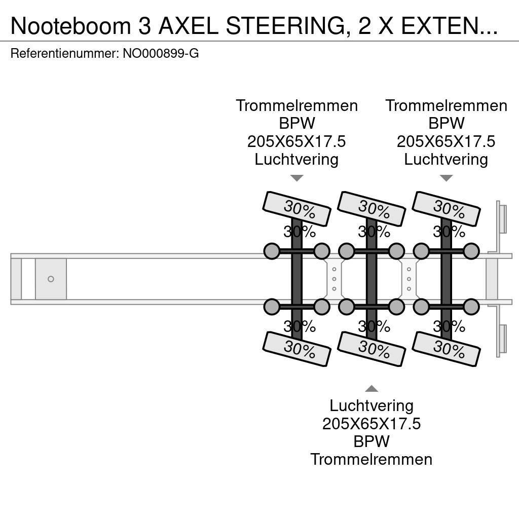 Nooteboom 3 AXEL STEERING, 2 X EXTENDABLE, LENGTH 10.9 M + 8 Semirremolques de góndola rebajada