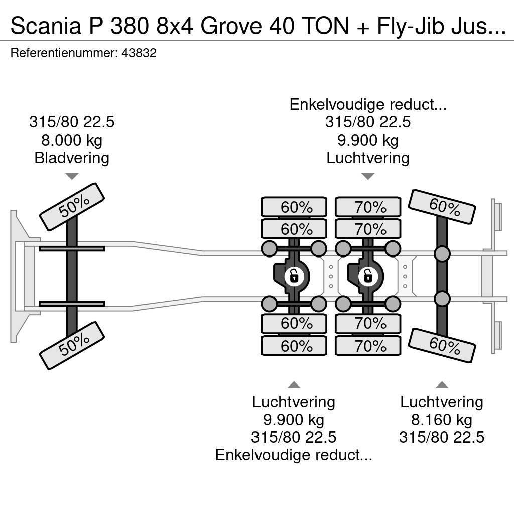Scania P 380 8x4 Grove 40 TON + Fly-Jib Just 31.682 km! Grúas todo terreno