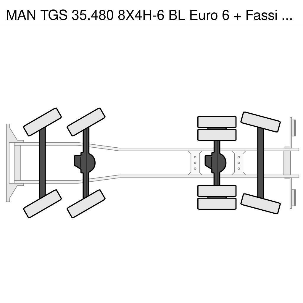 MAN TGS 35.480 8X4H-6 BL Euro 6 + Fassi F1350RA.2.28 + Grúas todo terreno