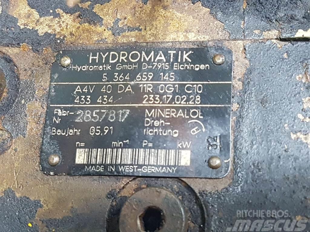 Schaeff HML25-Hydromatik A4V40DA11R0G1C10-Drive pump Hidráulicos