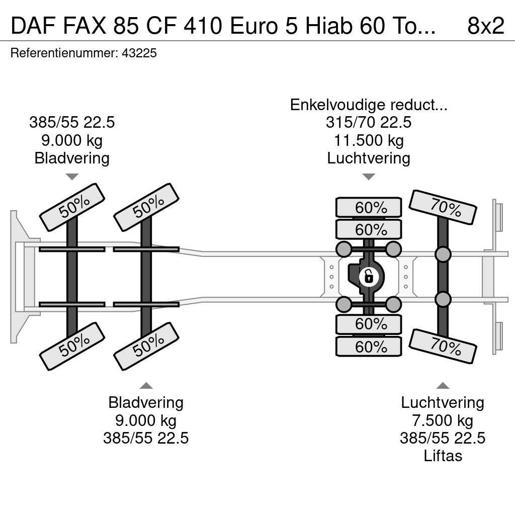 DAF FAX 85 CF 410 Euro 5 Hiab 60 Tonmeter laadkraan Grúas todo terreno