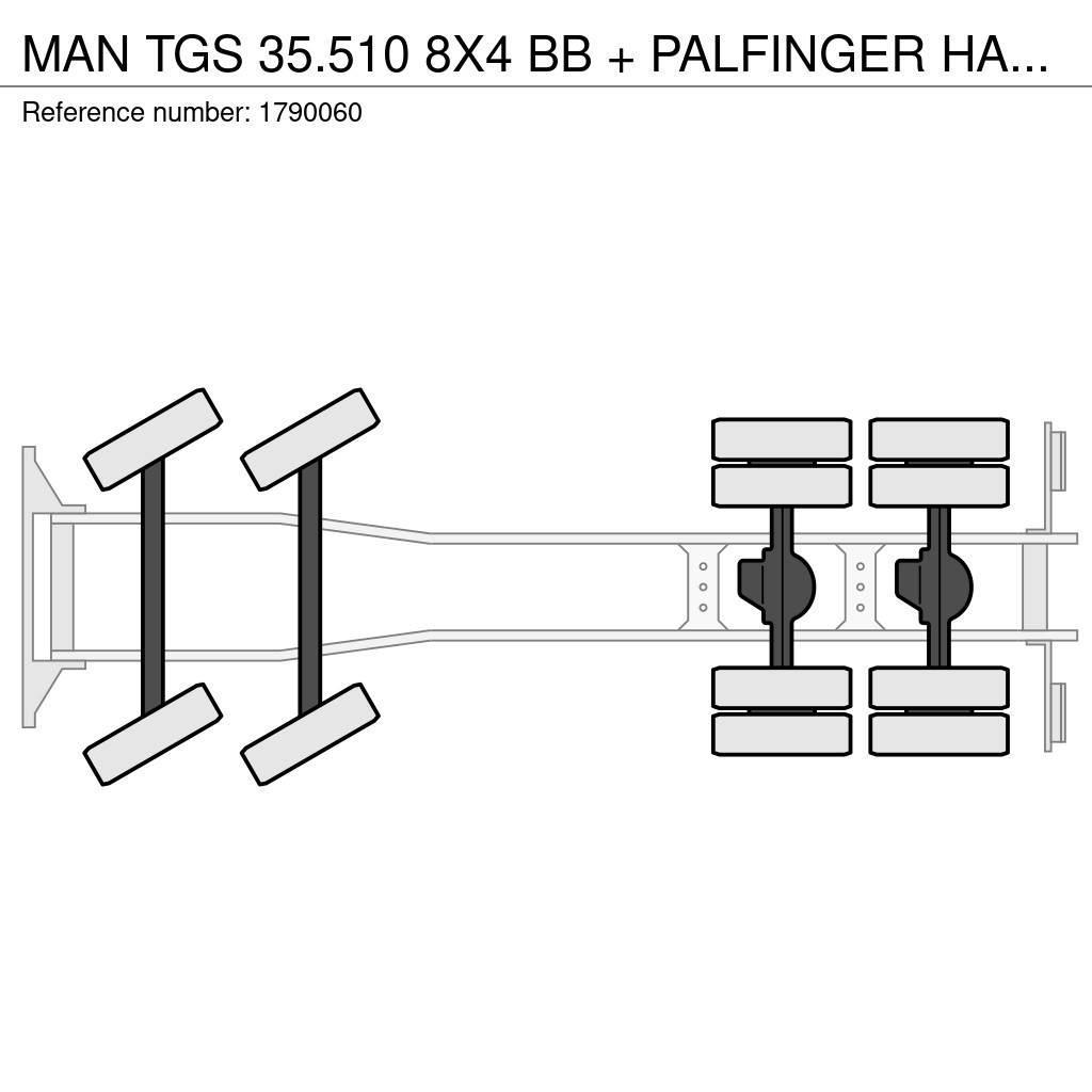 MAN TGS 35.510 8X4 BB + PALFINGER HAAKARMSYSTEEM + PAL Camiones grúa