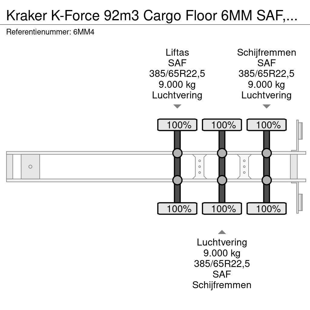 Kraker K-Force 92m3 Cargo Floor 6MM SAF, Liftachse, Remot Cajas de piso oscilante
