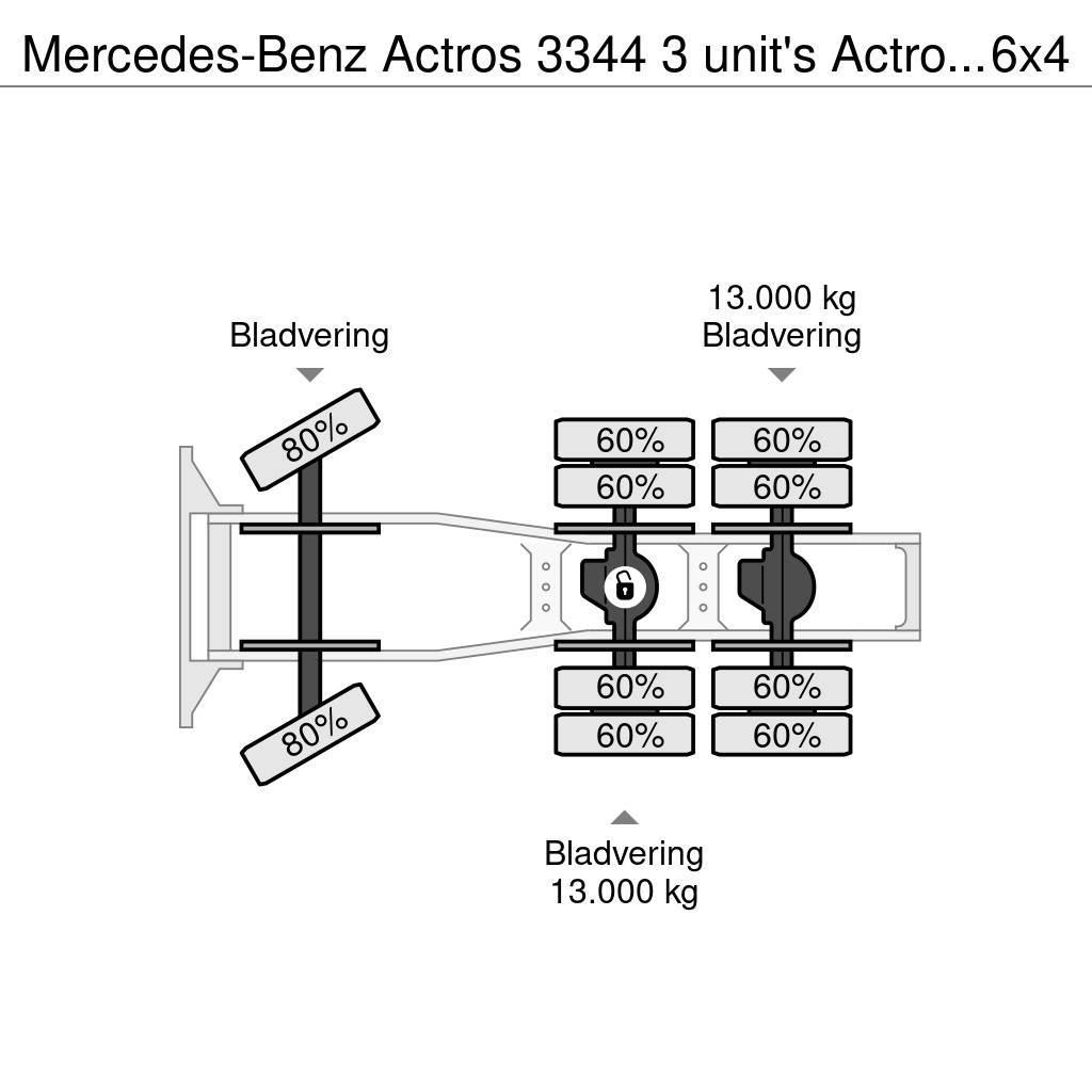 Mercedes-Benz Actros 3344 3 unit's Actros 3344 6x4 Kippydraulik Cabezas tractoras