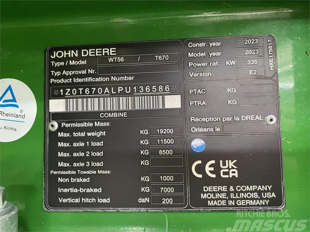 John Deere T670 (MY23) Cosechadoras combinadas