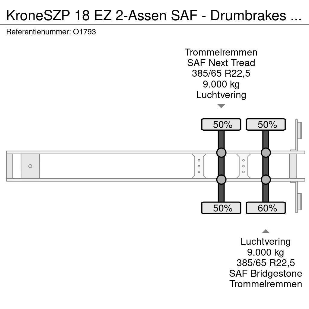 Krone SZP 18 EZ 2-Assen SAF - Drumbrakes - 20FT connecti Semirremolques portacontenedores