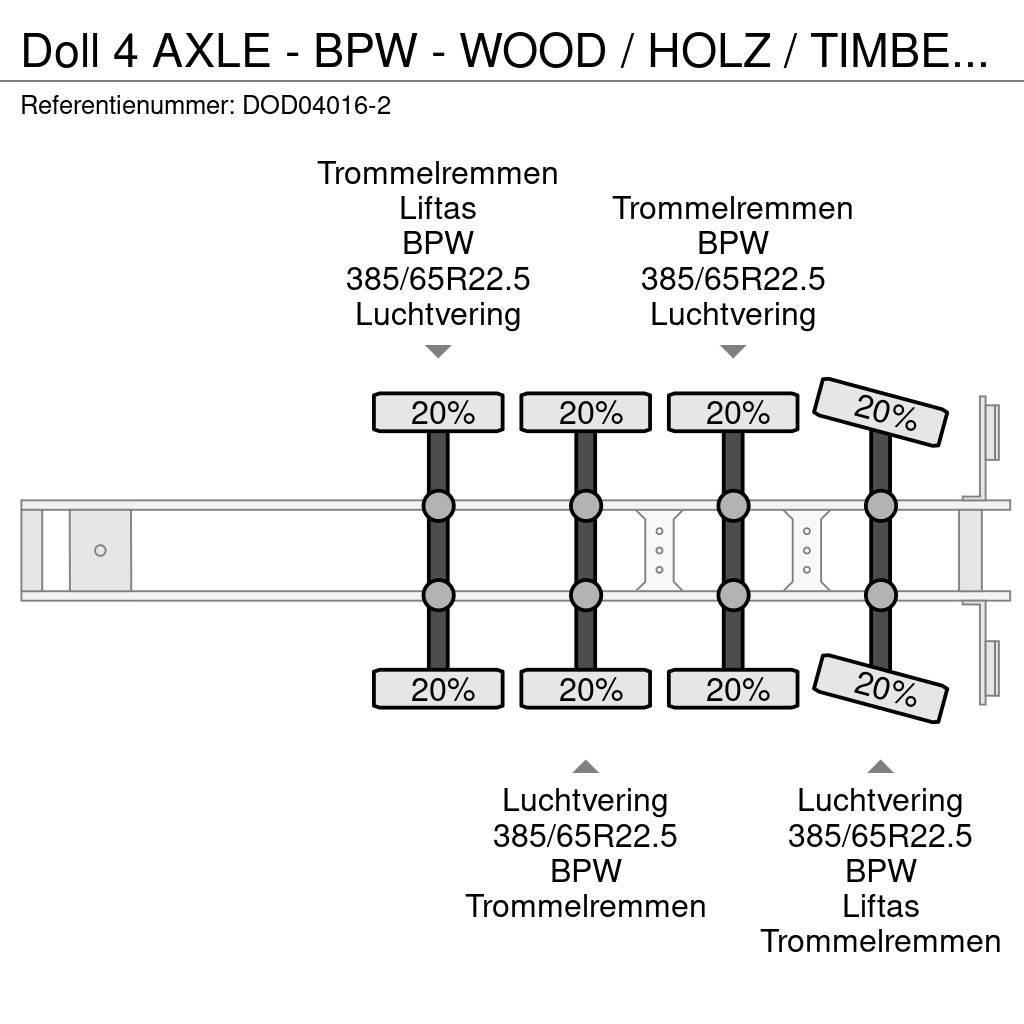 Doll 4 AXLE - BPW - WOOD / HOLZ / TIMBER TRANSPORTER Semirremolques de transporte de madera