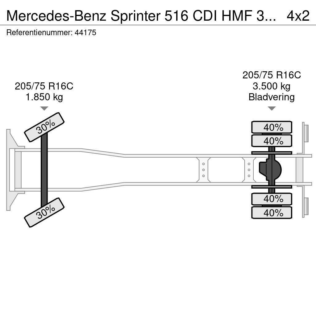 Mercedes-Benz Sprinter 516 CDI HMF 3 Tonmeter laadkraan Grúas todo terreno