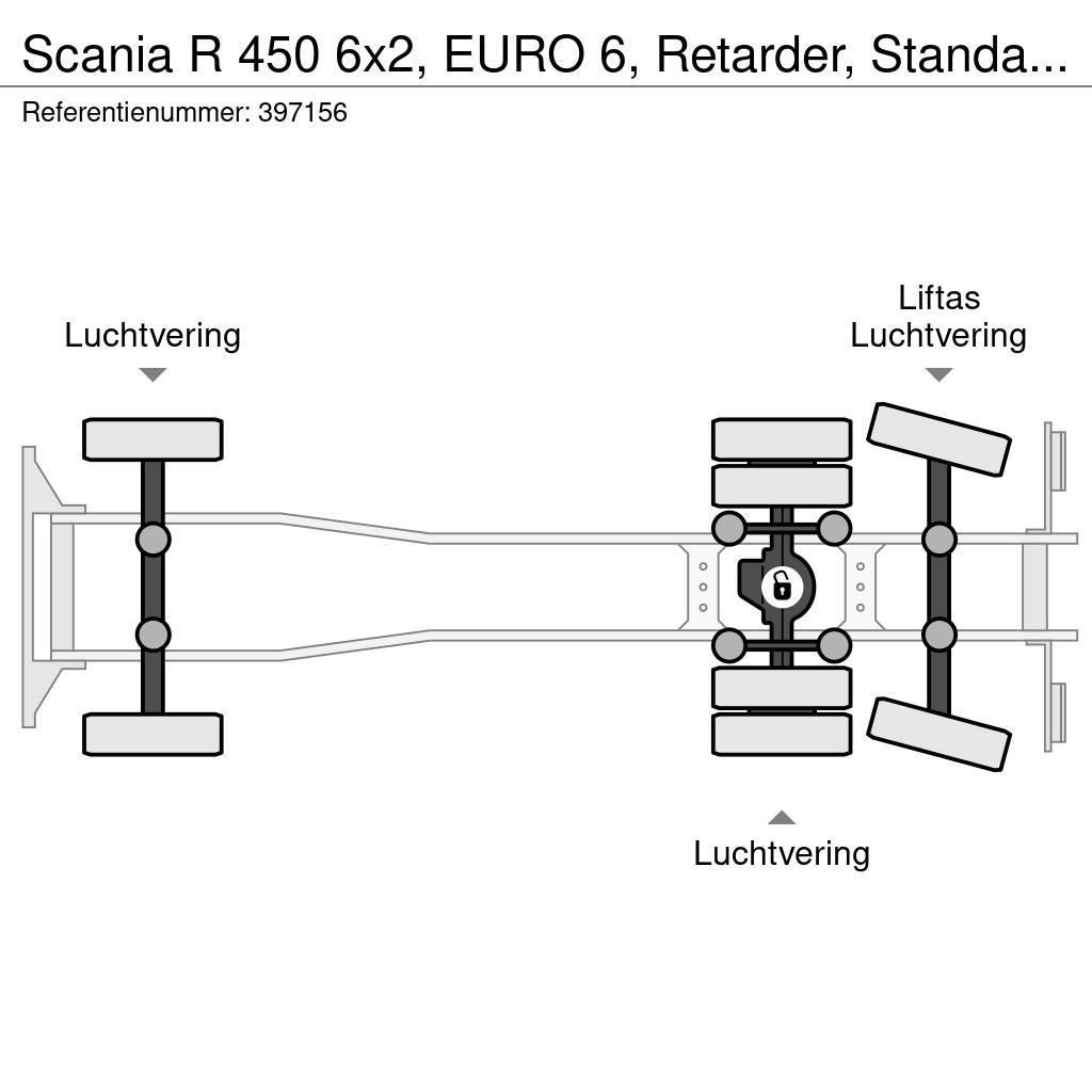 Scania R 450 6x2, EURO 6, Retarder, Standairco, Combi Camión con caja abierta