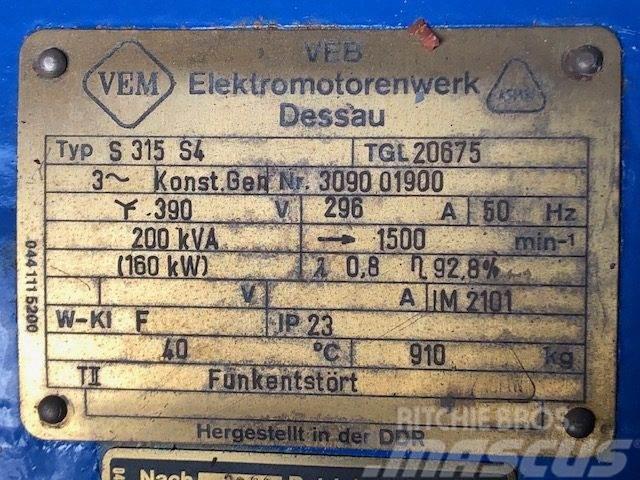 200 kVA VEM Type S315 S4 TGL20675 Generator Otros generadores