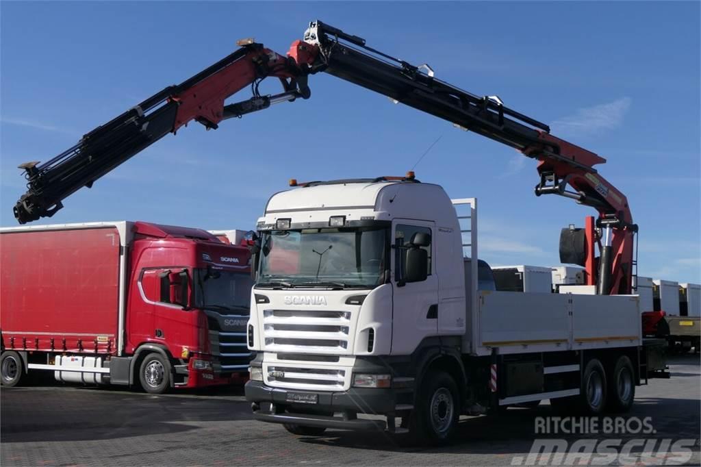 Scania R 480 / 6X4 / SKRZYNIA - 6,2 M + HDS PALFINGER PK  Camiones portacoches