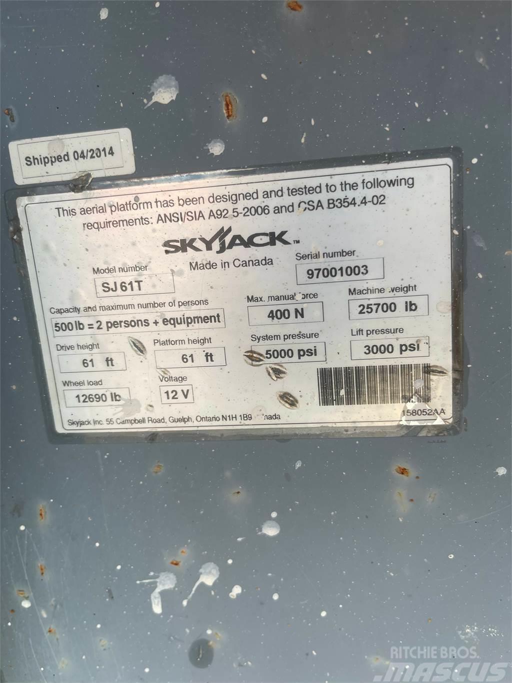 SkyJack SJ61T Plataformas y cucharones