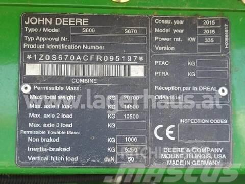John Deere S670 Cosechadoras combinadas