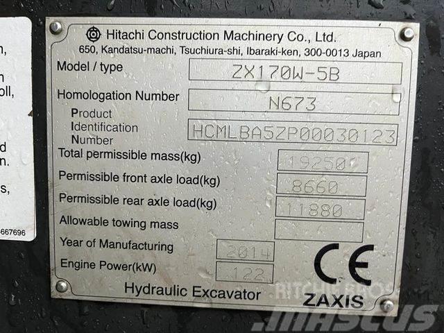 Hitachi ZX 170 W-5B Excavadoras de ruedas