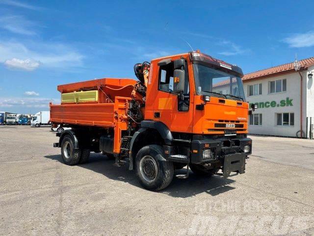 Iveco MAGIRUS 4x4 threesided kipper with crane vin 048 Camiones grúa