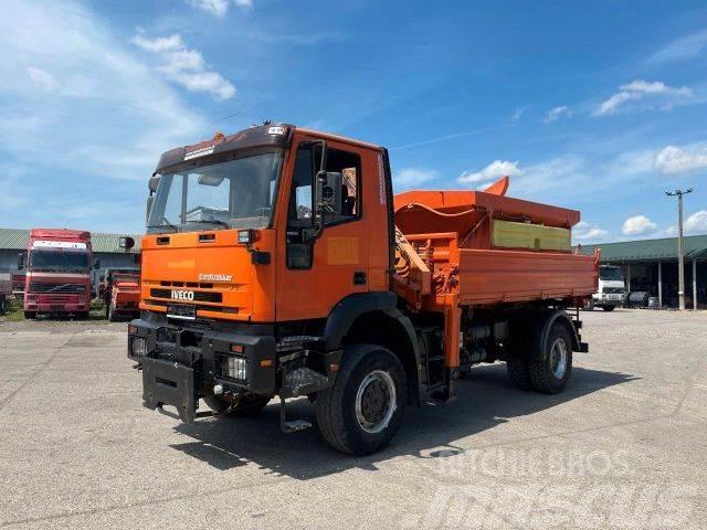 Iveco MAGIRUS 4x4 threesided kipper with crane vin 048 Camiones grúa