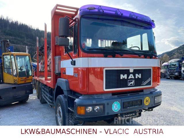 MAN 33.403 Holztransporter mit Kran PENZ Transporte de madera