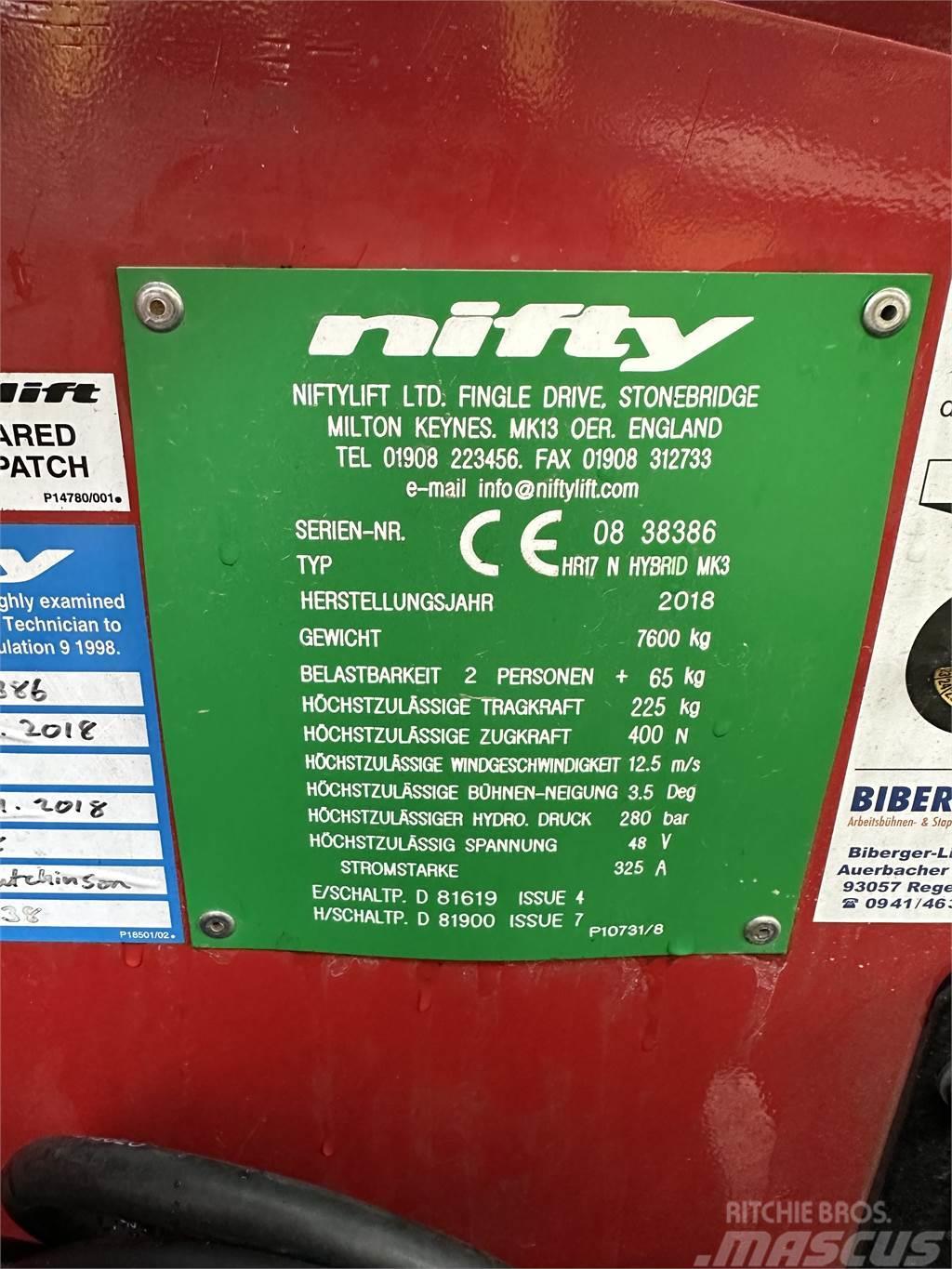 Niftylift HR 17 N HYBRID MK3 Plataforma de trabajo articulada