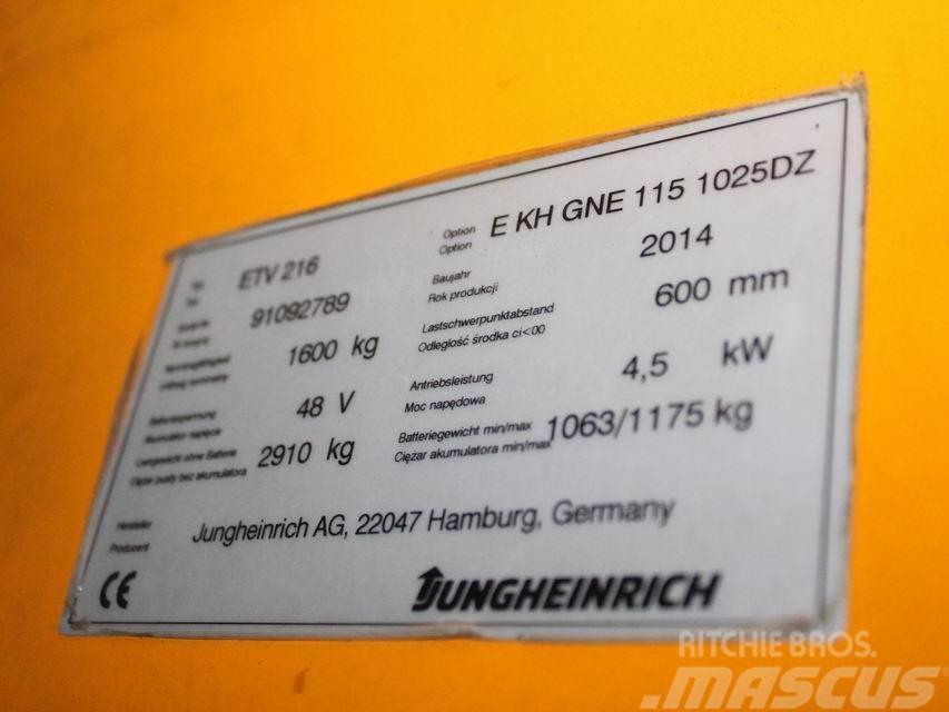 Jungheinrich ETV 216 E KH GNE 115 1025DZ Carretillas retráctiles
