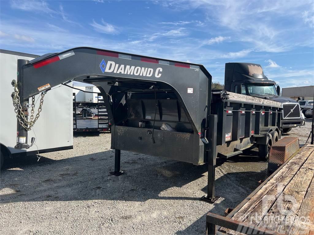 Diamond C 18 ft T/A Gooseneck Dump Remolques para transporte de vehículos