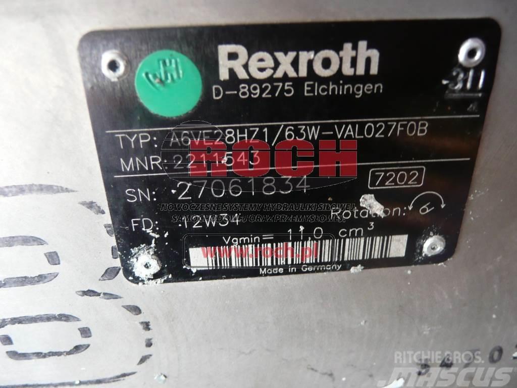 Rexroth A6VE28HZ1/63W-VAL027F0B 2211543 Motores