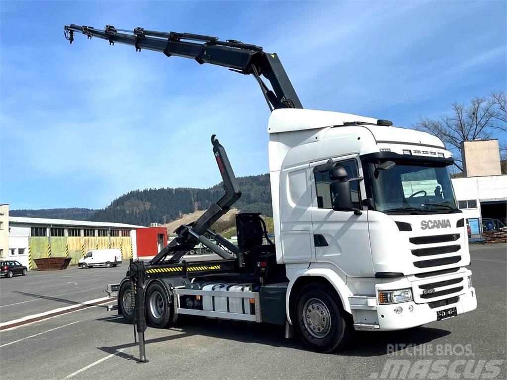 Scania G490, 10/2015, 6x2, Crane hook lift, Hiab 244 - 5  Camiones polibrazo