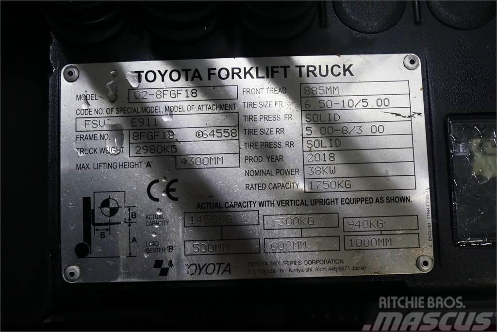 Toyota 02-8FGF18 Carretillas LPG