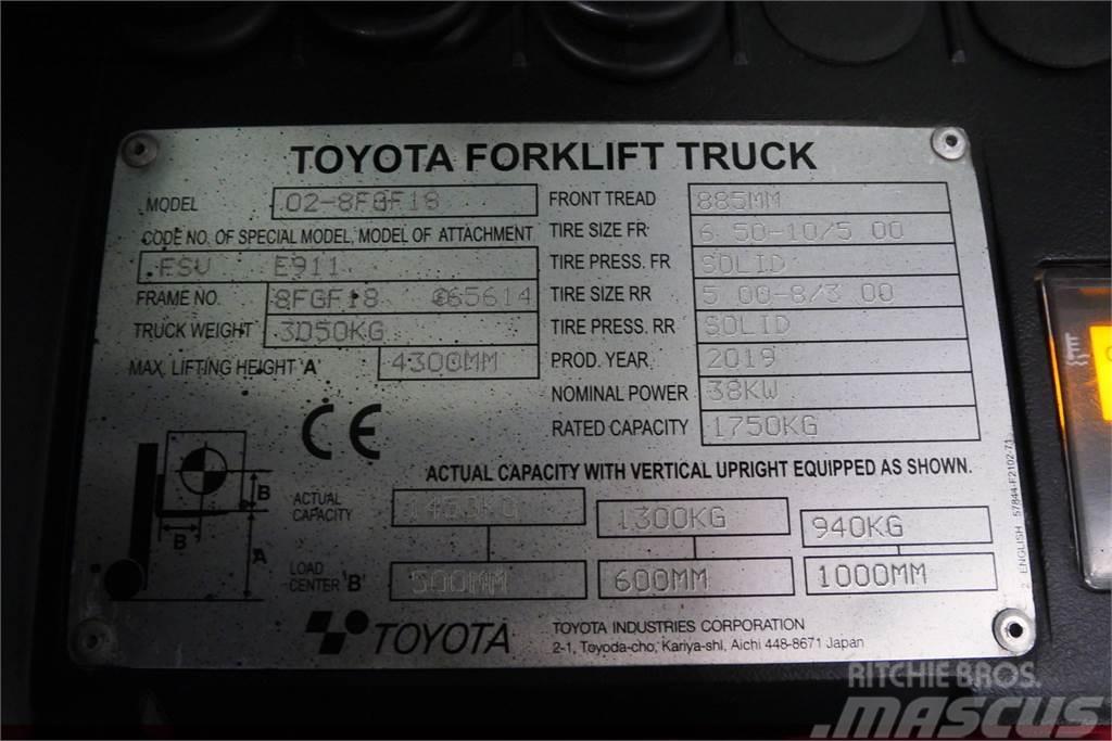 Toyota 02-8FGF18 Carretillas LPG