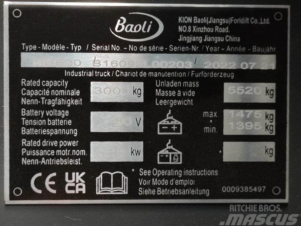 Baoli KBE30 Carretillas de horquilla eléctrica