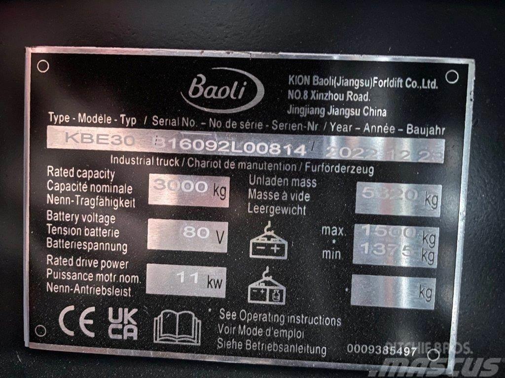 Baoli KBE30 Carretillas de horquilla eléctrica